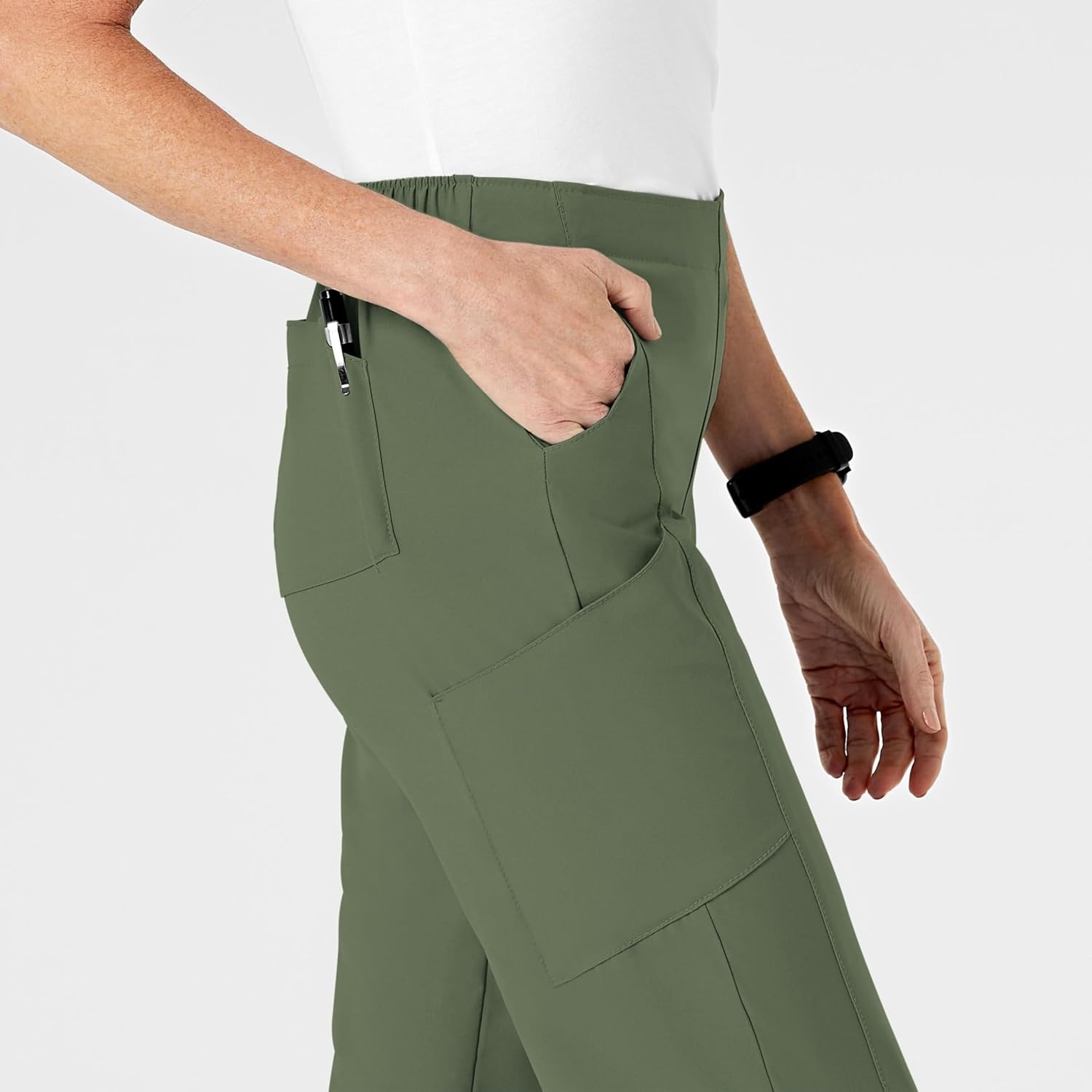 image:imageWomens Flat Front Cargo PantOlive
