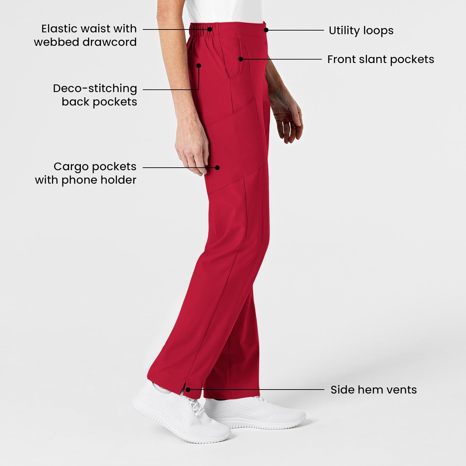 image:imageWomens Flat Front Cargo PantRed