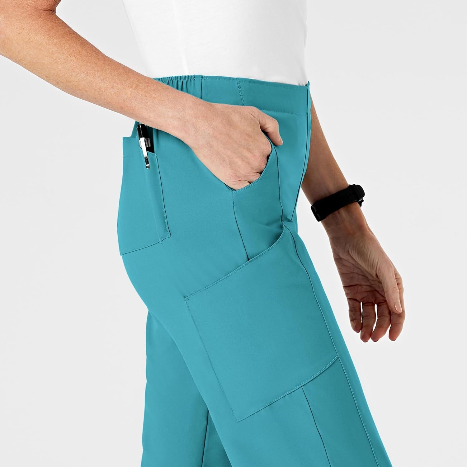 image:imageWomens Flat Front Cargo PantTeal Blue