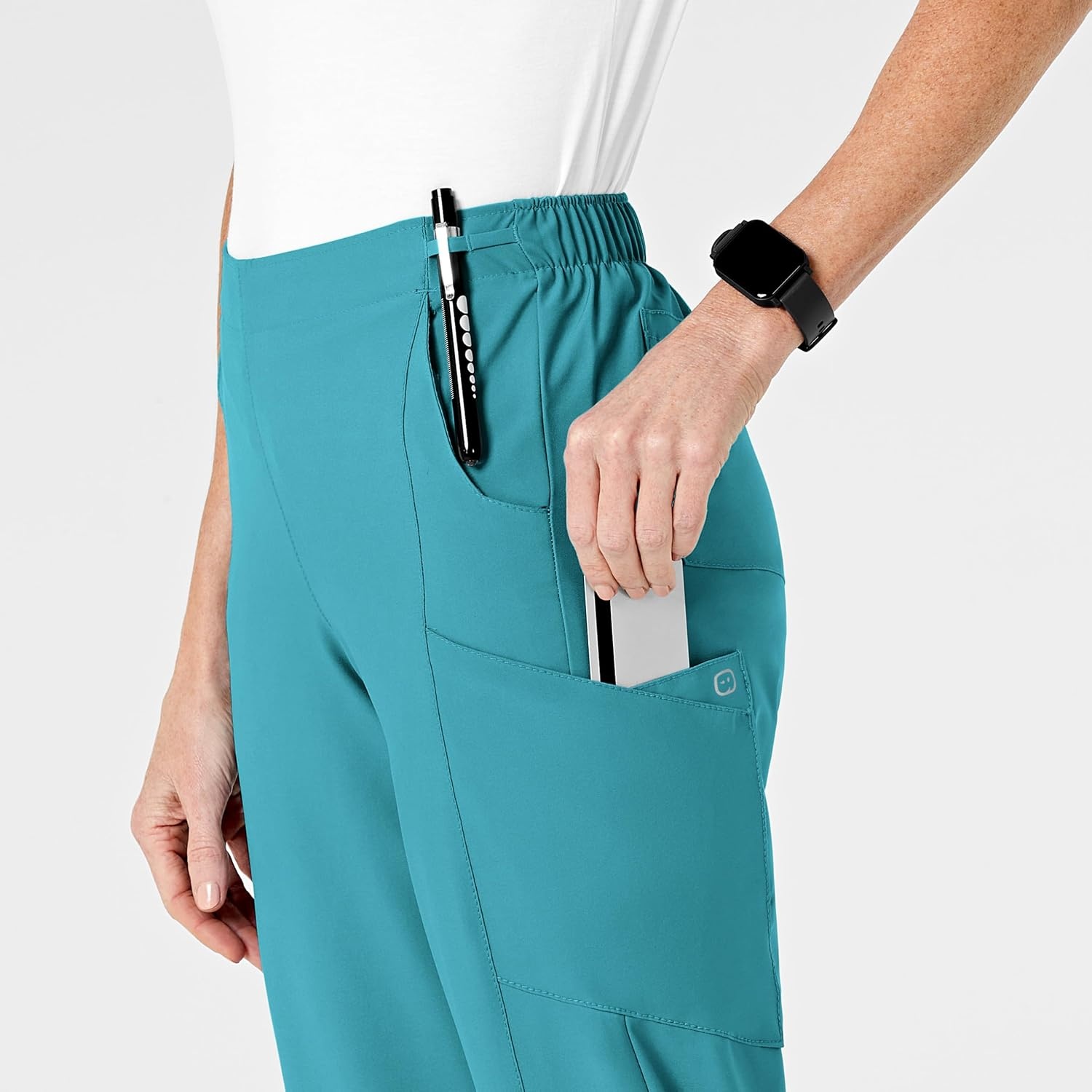 image:imageWomens Flat Front Cargo PantTeal Blue