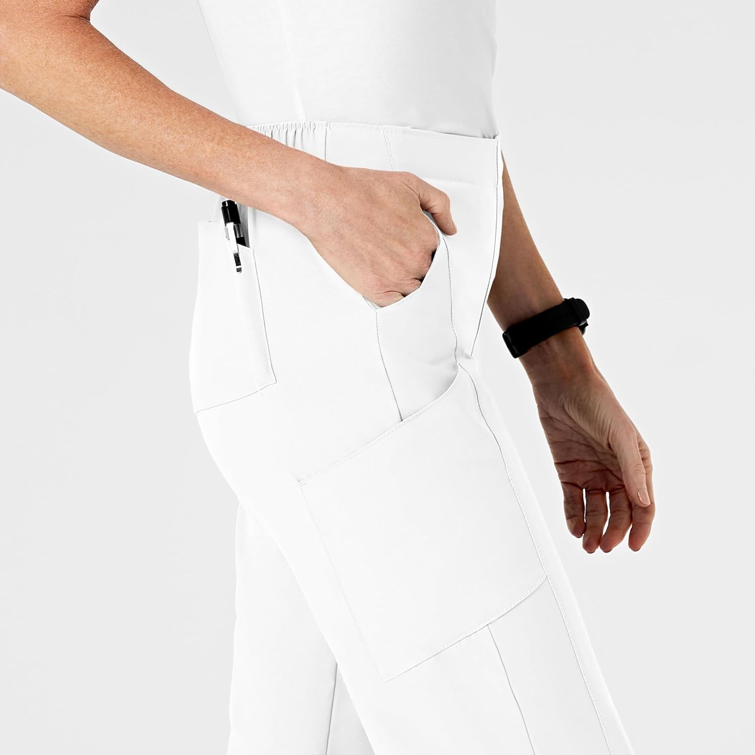 image:imageWomens Flat Front Cargo PantWhite