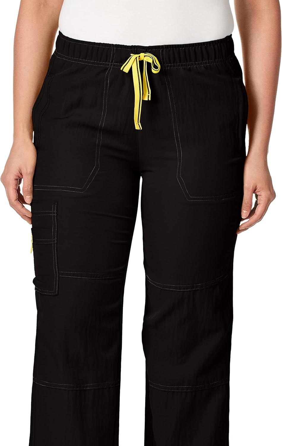 image:imageWonderWink Womens Petite FourStretch Sporty Cargo Scrub Pant PetiteBlack