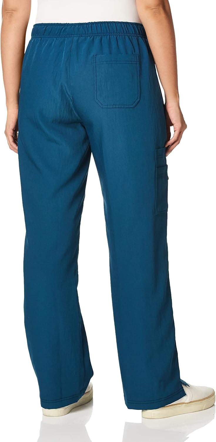 image:imageWonderWink Womens Petite FourStretch Sporty Cargo Scrub Pant PetiteCaribbean Blue