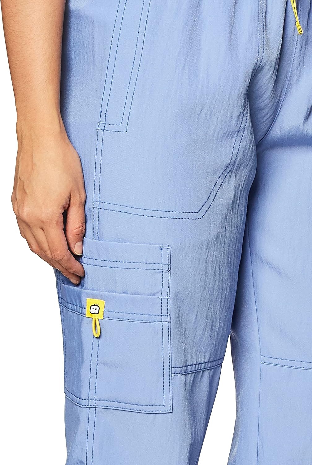 image:imageWonderWink Womens Petite FourStretch Sporty Cargo Scrub Pant PetiteCeil Blue