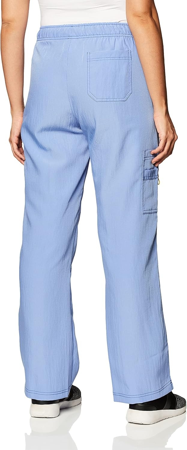 image:imageWonderWink Womens Petite FourStretch Sporty Cargo Scrub Pant PetiteCeil Blue