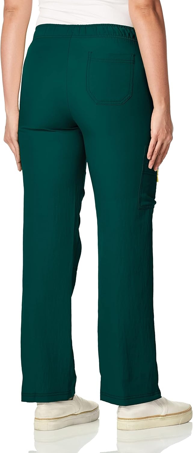 image:imageWonderWink Womens Petite FourStretch Sporty Cargo Scrub Pant PetiteHunter Green