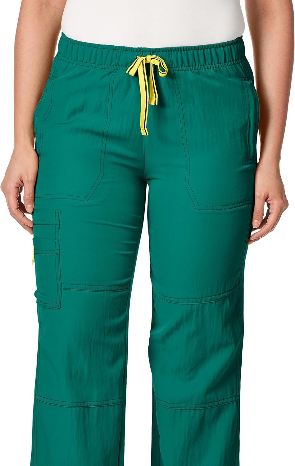 image:imageWonderWink Womens Petite FourStretch Sporty Cargo Scrub Pant PetiteHunter Green