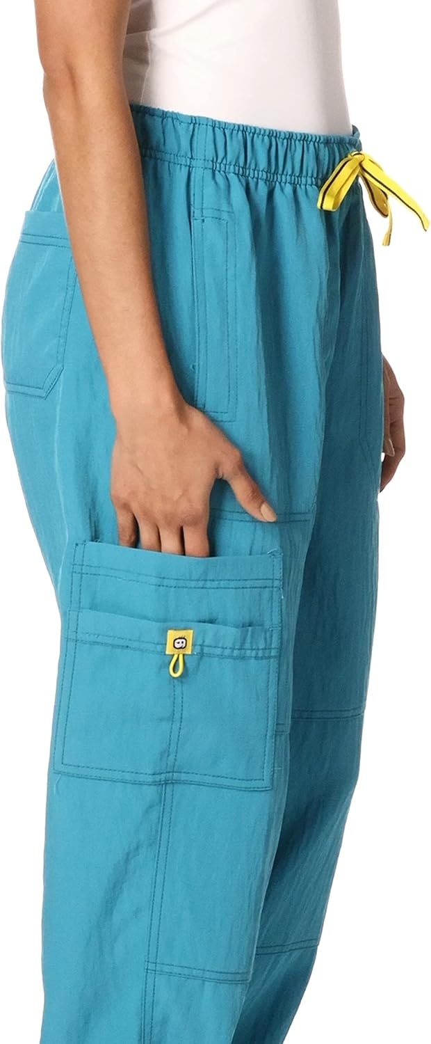 image:imageWonderWink Womens Petite FourStretch Sporty Cargo Scrub Pant PetiteReal Teal