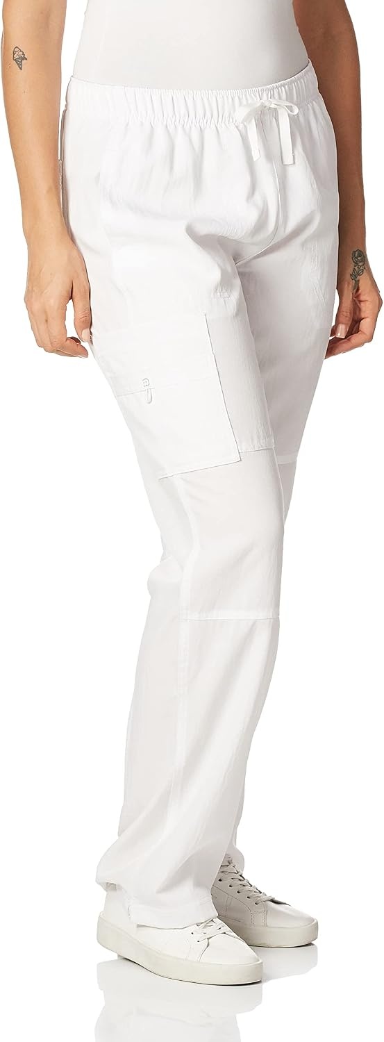 image:imageWonderWink Womens Petite FourStretch Sporty Cargo Scrub Pant PetiteWhite