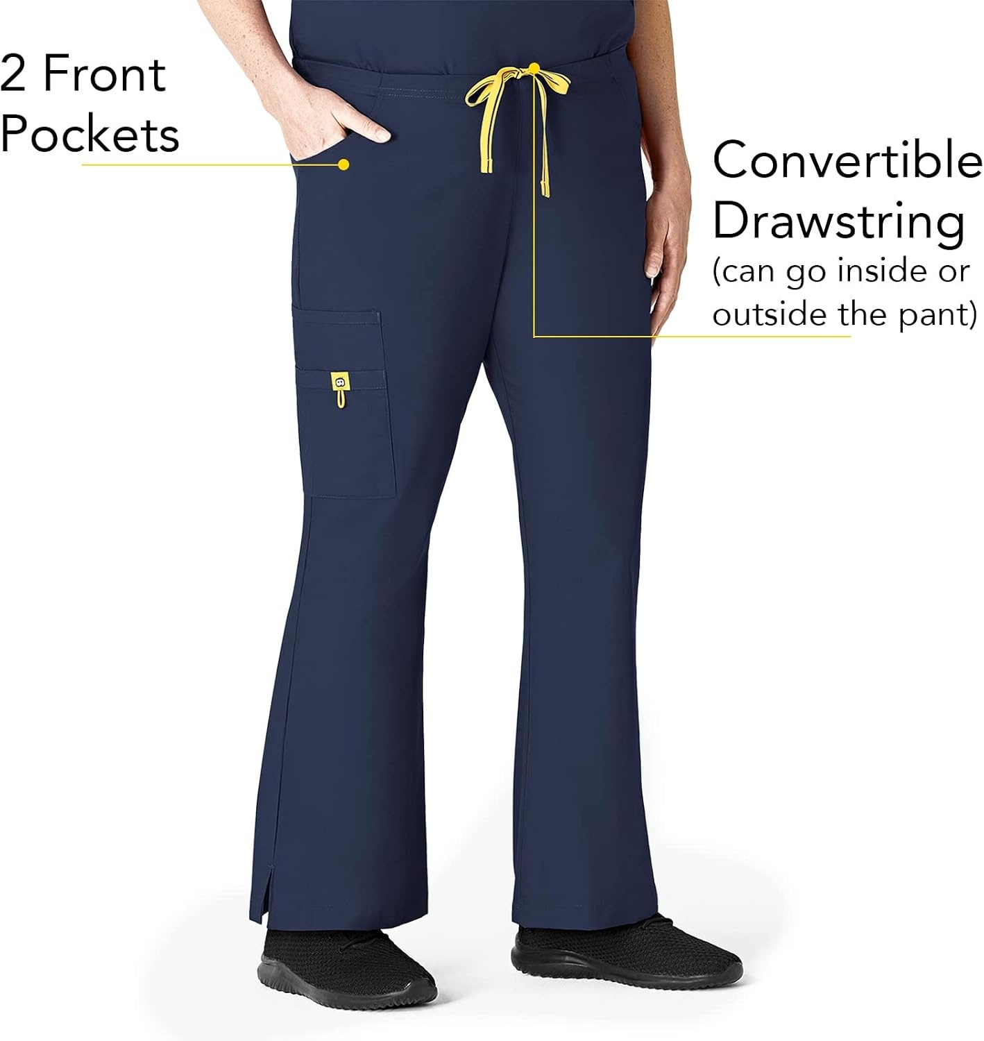 image:imageWonderWink womens Flare Leg Cargo Pant Navy XSmall