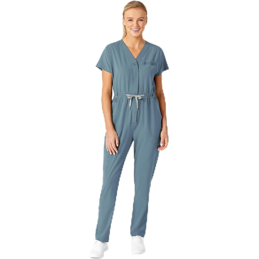 image:imageWINK RENEW Womens Cargo Jogger Scrub JumpsuitElemental Blue