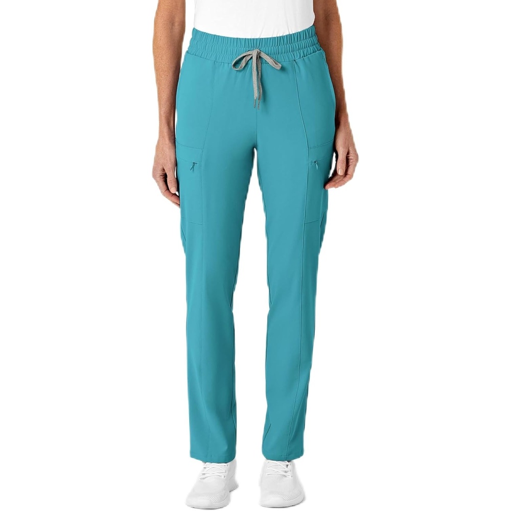 image:imageWINK Renew Womens High Waist Slim Leg Scrub PantTeal Blue