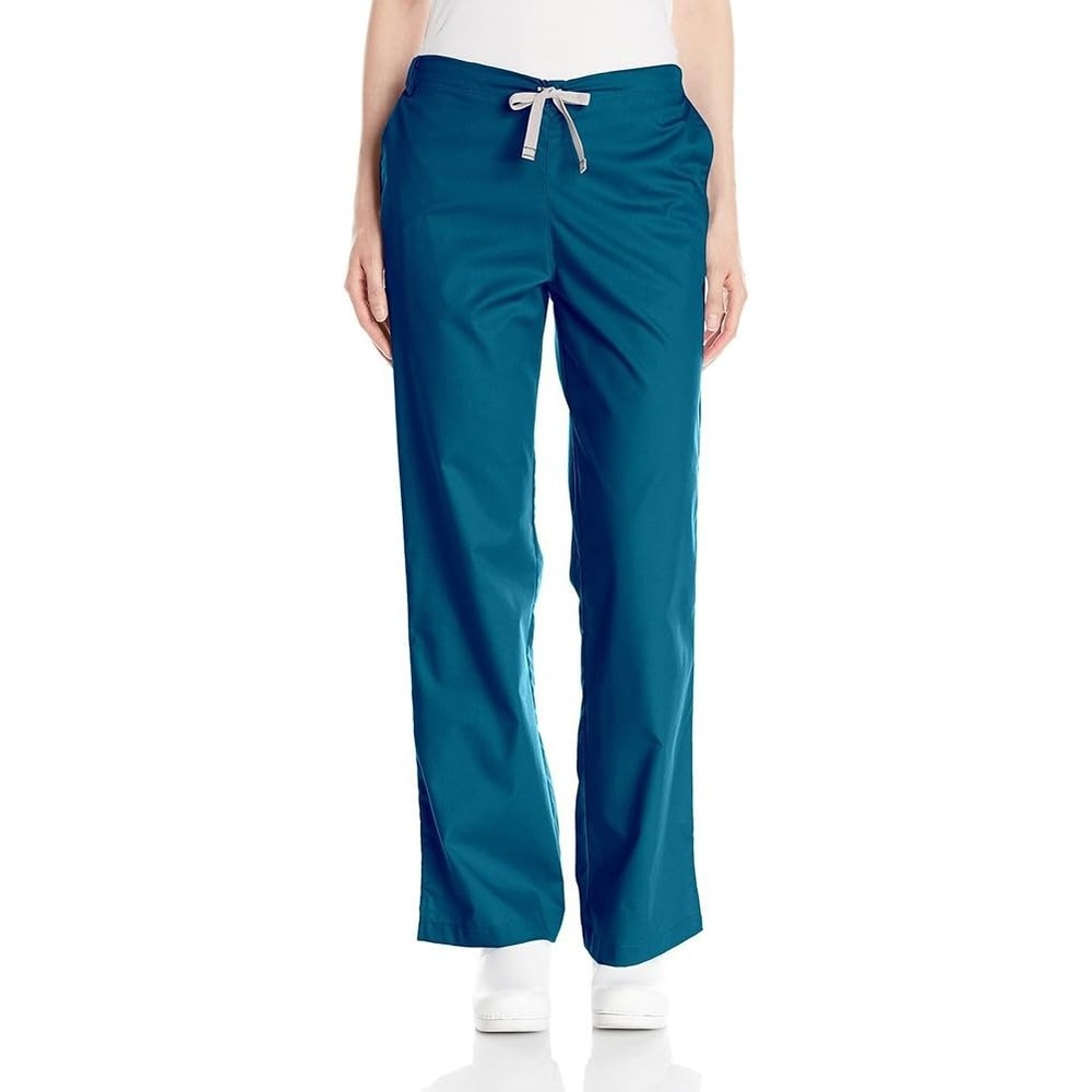 image:imageWink WonderWORK Womens Flare Leg Scrub Pant Caribbean Blue S