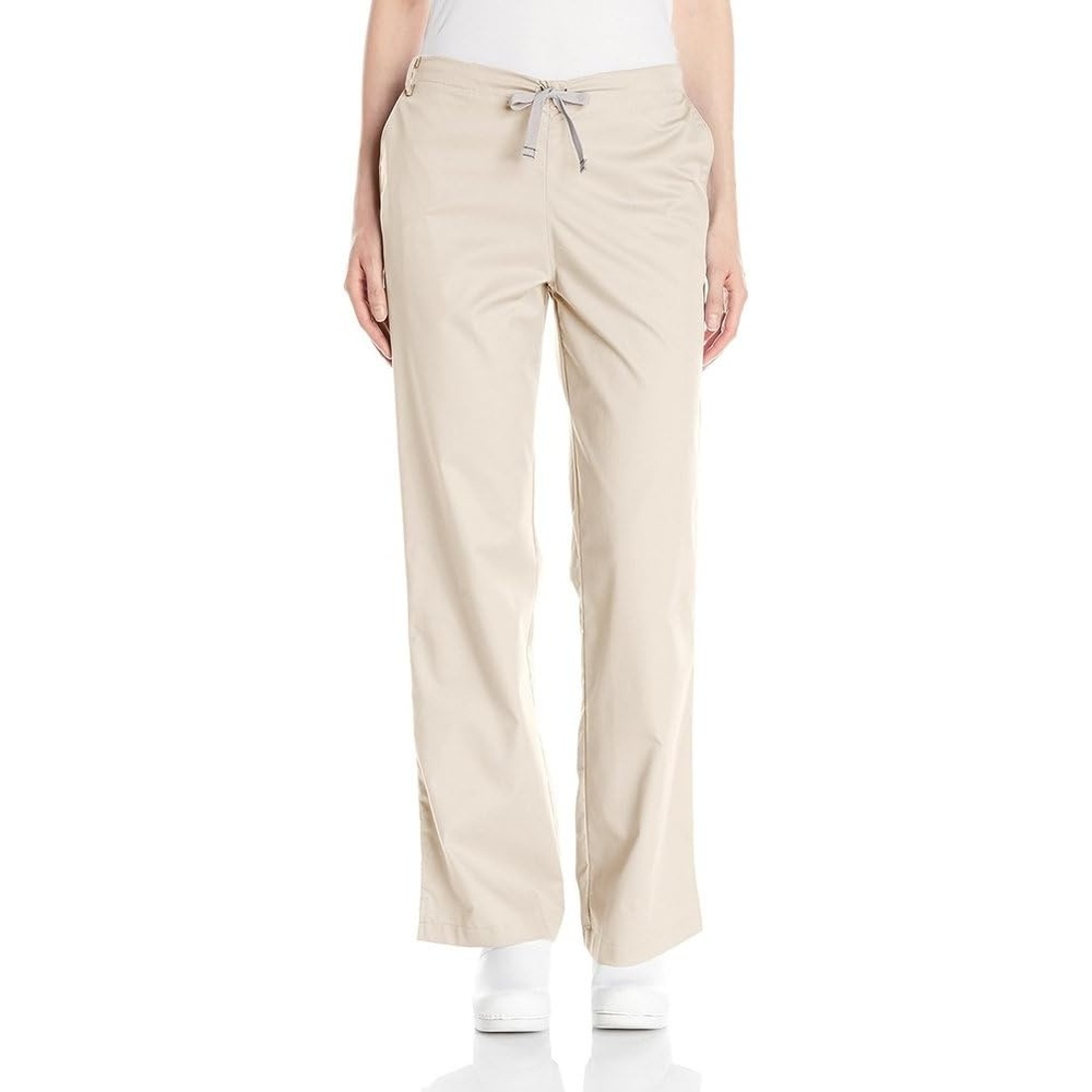 image:imageWink WonderWORK Womens Flare Leg Scrub Pant Khaki L