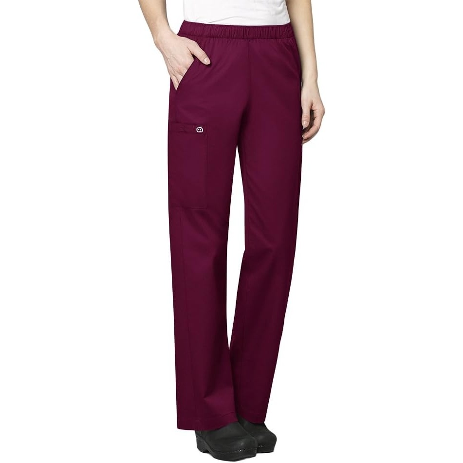 image:imageWink WonderWORK Womens PullOn Cargo Scrub Pant Wine 5XL