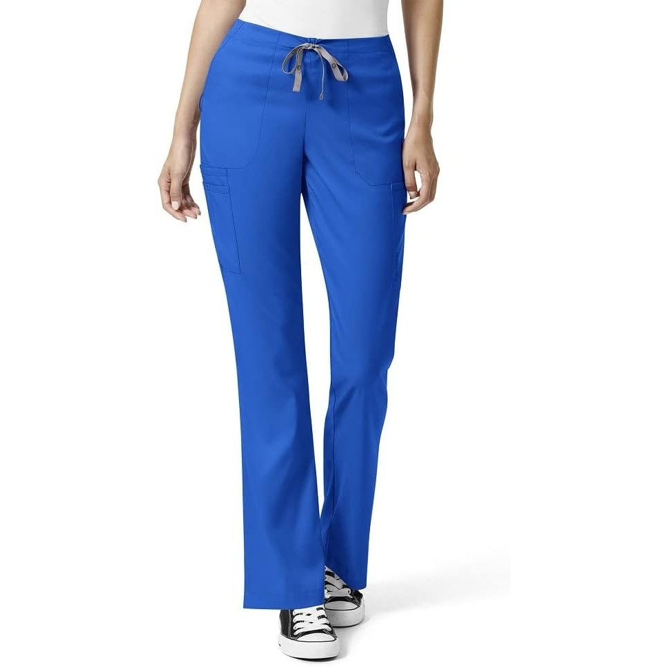image:imageWonderWink Womens Moderate Flare Leg Cargo Medical Scrubs Pants Royal XSmall US