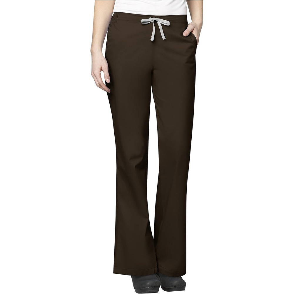 image:imageWonderWink Womens Wonderwork Flare Leg Scrub PantChocolate