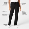 WINK W123 Women’s Drawstring Scrub Pant(Black)
