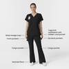 Wink Scrubs for Women, Renew, Cargo Flare Pants, with 7 Pockets(Black)