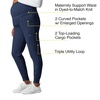 Wink Scrubs for Women, W123, Maternity Joggers Pants with 7 Pockets(Navy)