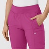 Wink W123 Women’s Comfort Waist Cargo Jogger Scrub Pant(Raspberry)