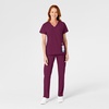Wink W123 Women’s Flat Front Cargo Scrub Pant(Wine)