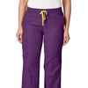 WonderWink Women’s Petite Four-Stretch Sporty Cargo Scrub Pant, Petite(Eggplant Purple)