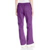 WonderWink Women’s Petite Wonderwork Flare Leg Scrub Pant, Eggplant, Large/Petite