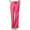 WonderWink Women’s Wonderflex Joy Denim Style Staight Leg Scrub Pant(Papaya)