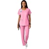 WonderWink Women’s Knit Waist Cargo Scrub Pant, Pink Blossom, L