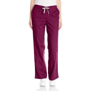 WINK WonderWORK Women’s Flare Leg Scrub Pant, Wine, 4XL