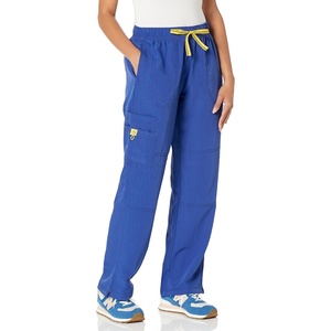 WonderWink Women’s Petite Four-Stretch Sporty Cargo Scrub Pant, Petite(Caribbean Blue)