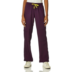 WonderWink Women’s Petite Four-Stretch Sporty Cargo Scrub Pant, Petite(Eggplant)