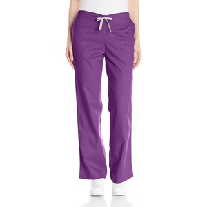 WonderWink Women’s Petite Wonderwork Flare Leg Scrub Pant, Eggplant, Large/Petite