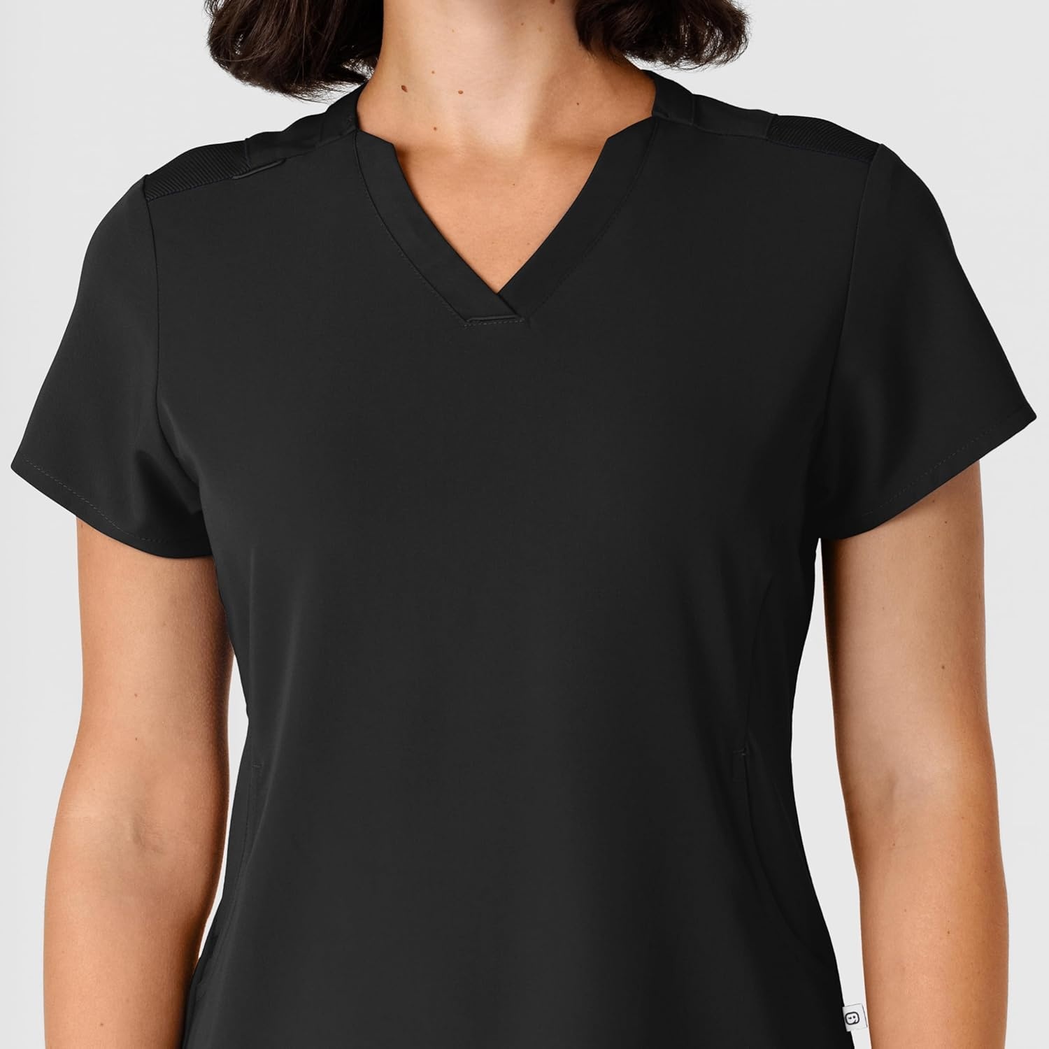 image:imageWink Nova Womens FlexnReach Shoulder Panel VNeck Scrub TopBlack