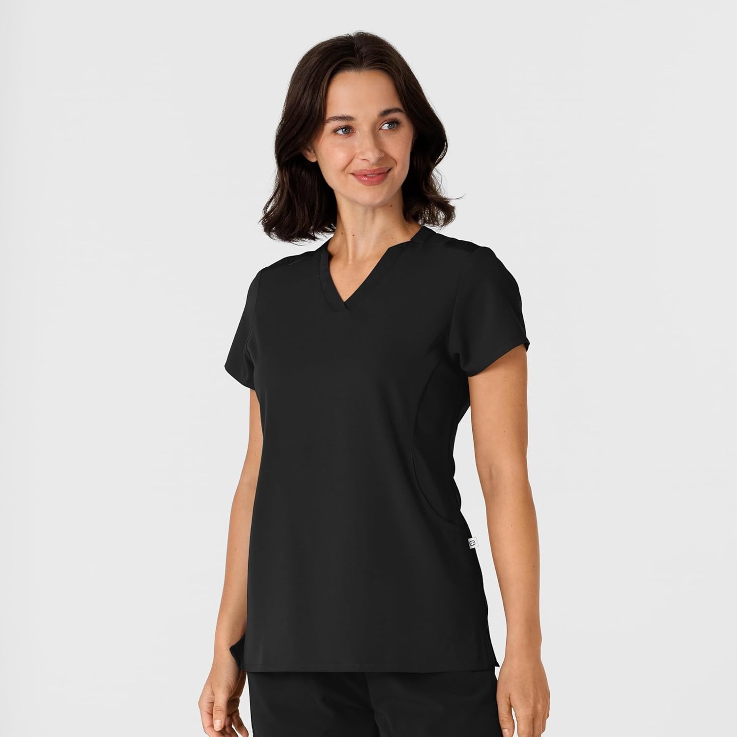 image:imageWink Nova Womens FlexnReach Shoulder Panel VNeck Scrub TopBlack