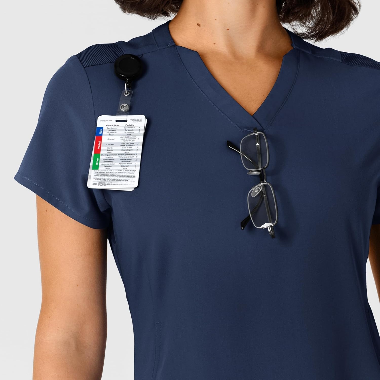 image:imageWink Nova Womens FlexnReach Shoulder Panel VNeck Scrub TopNavy