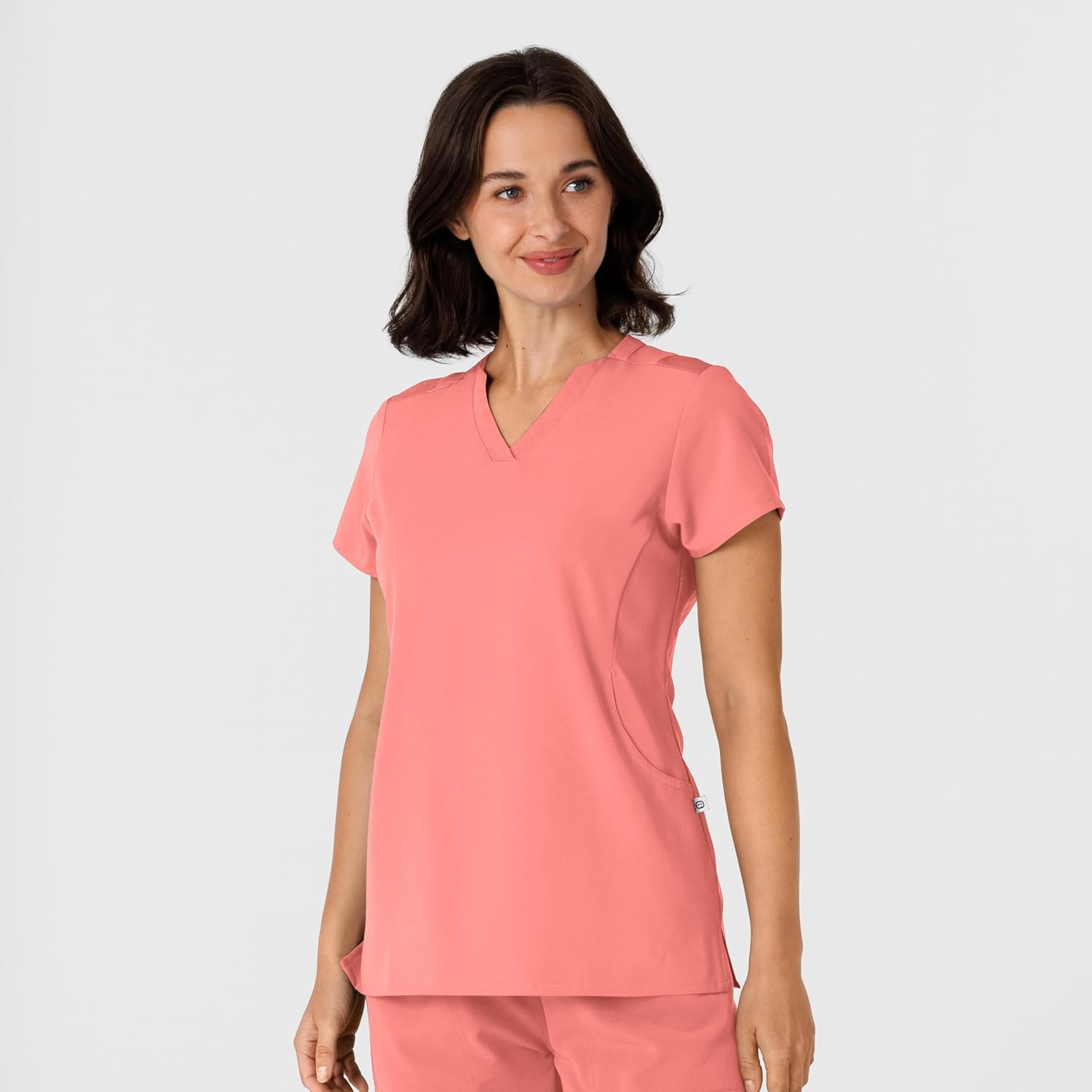 image:imageWink Nova Womens FlexnReach Shoulder Panel VNeck Scrub TopParadise Pink