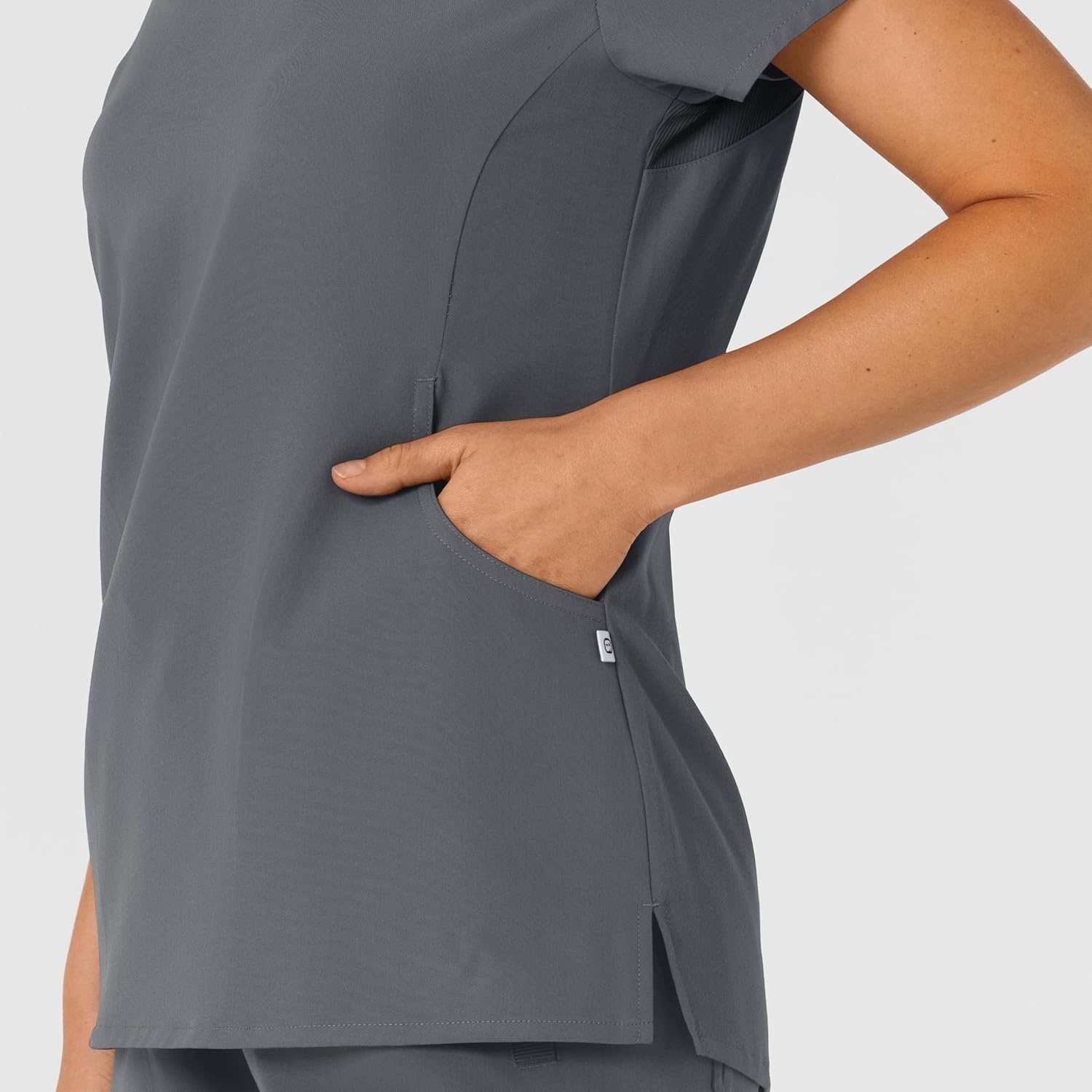 image:imageWink Nova Womens FlexnReach Shoulder Panel VNeck Scrub TopPewter