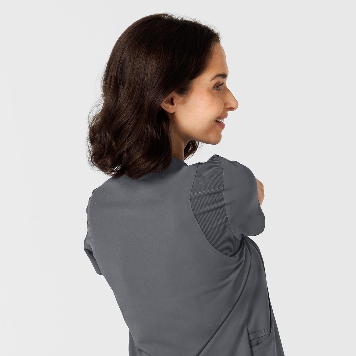 image:imageWink Nova Womens FlexnReach Shoulder Panel VNeck Scrub TopPewter