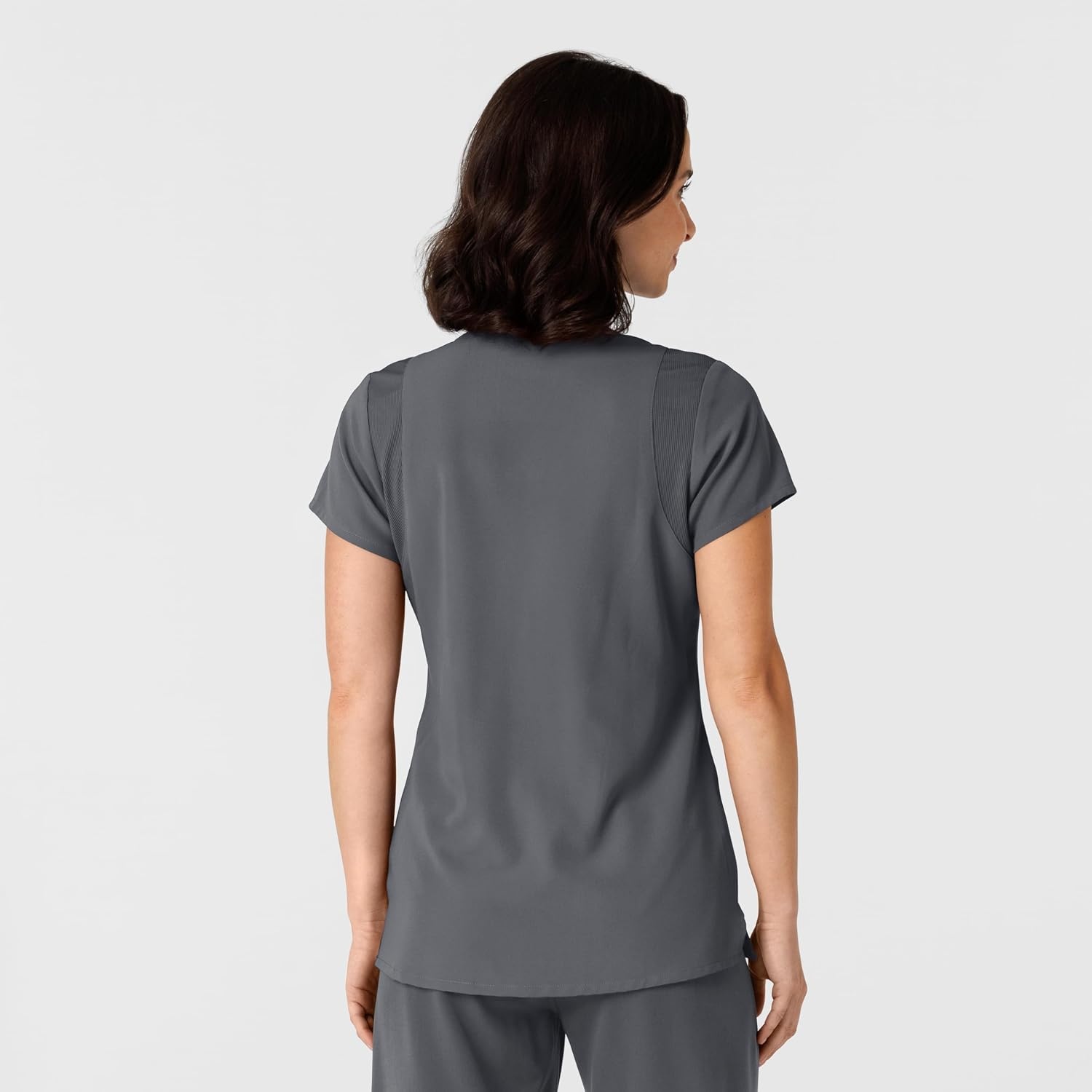 image:imageWink Nova Womens FlexnReach Shoulder Panel VNeck Scrub TopPewter