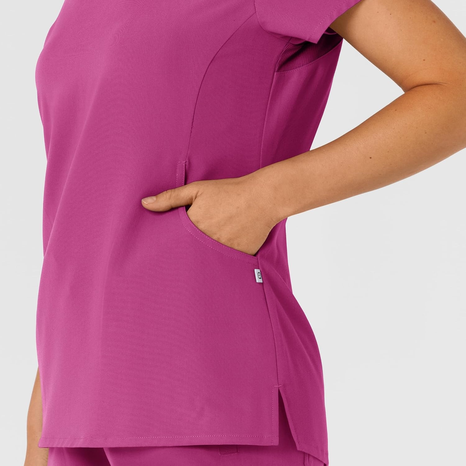 image:imageWink Nova Womens FlexnReach Shoulder Panel VNeck Scrub TopRaspberry