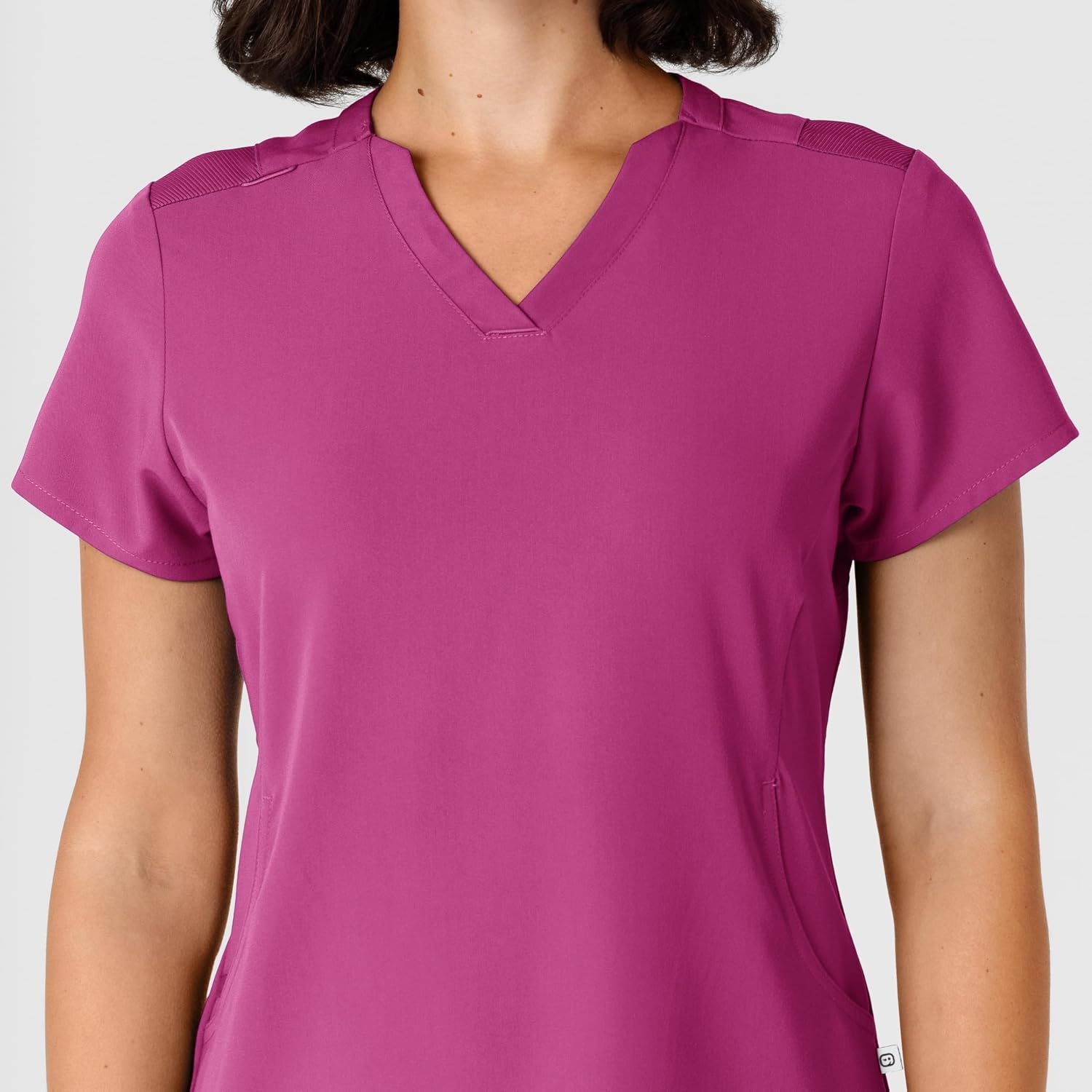 image:imageWink Nova Womens FlexnReach Shoulder Panel VNeck Scrub TopRaspberry