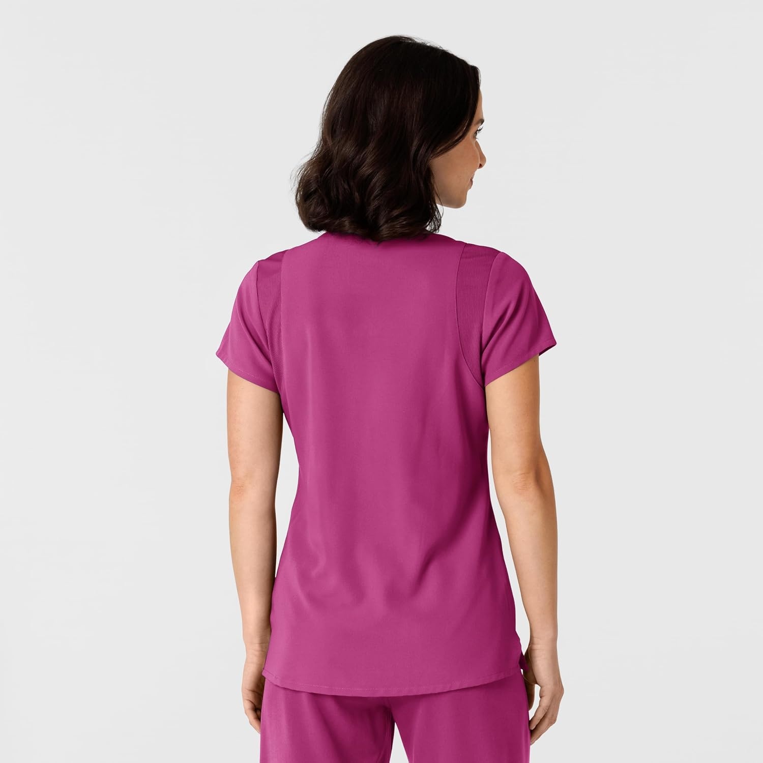 image:imageWink Nova Womens FlexnReach Shoulder Panel VNeck Scrub TopRaspberry