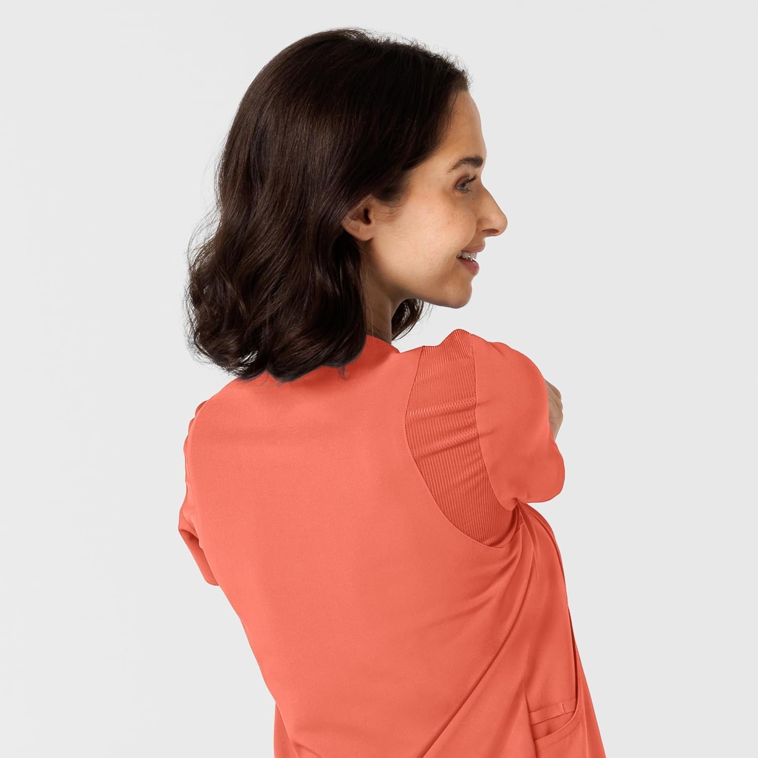 image:imageWink Nova Womens FlexnReach Shoulder Panel VNeck Scrub TopSugar Coral