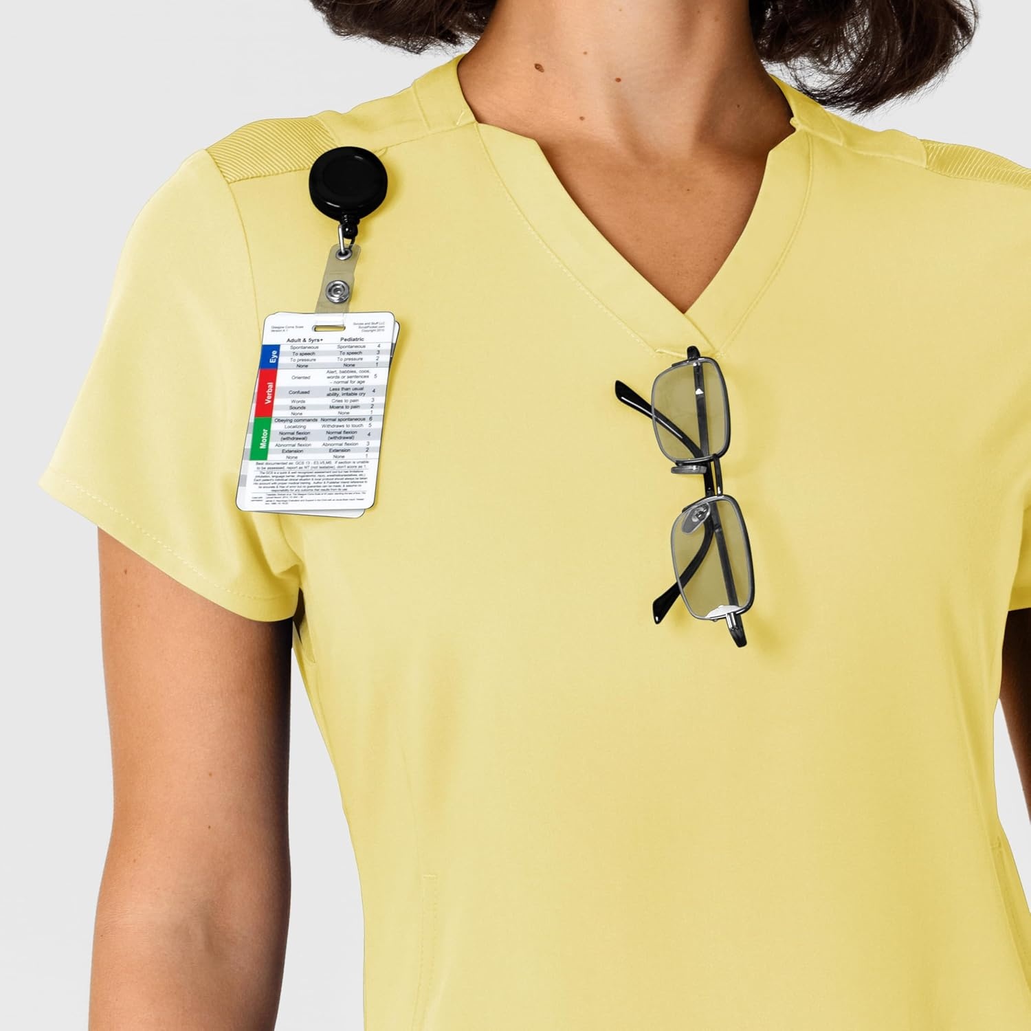 image:imageWink Nova Womens FlexnReach Shoulder Panel VNeck Scrub TopSunshine Yellow