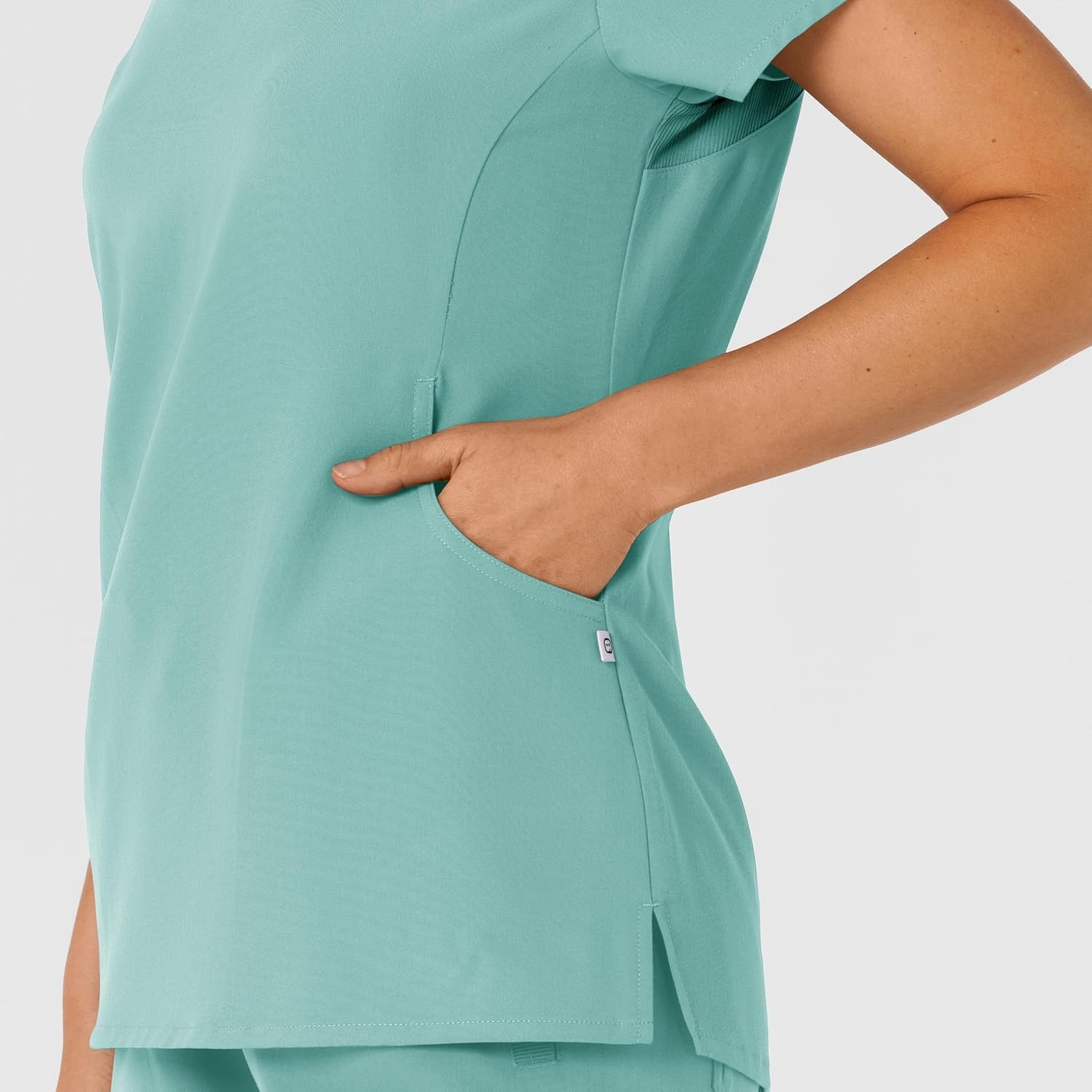 image:imageWink Nova Womens FlexnReach Shoulder Panel VNeck Scrub TopTurquoise