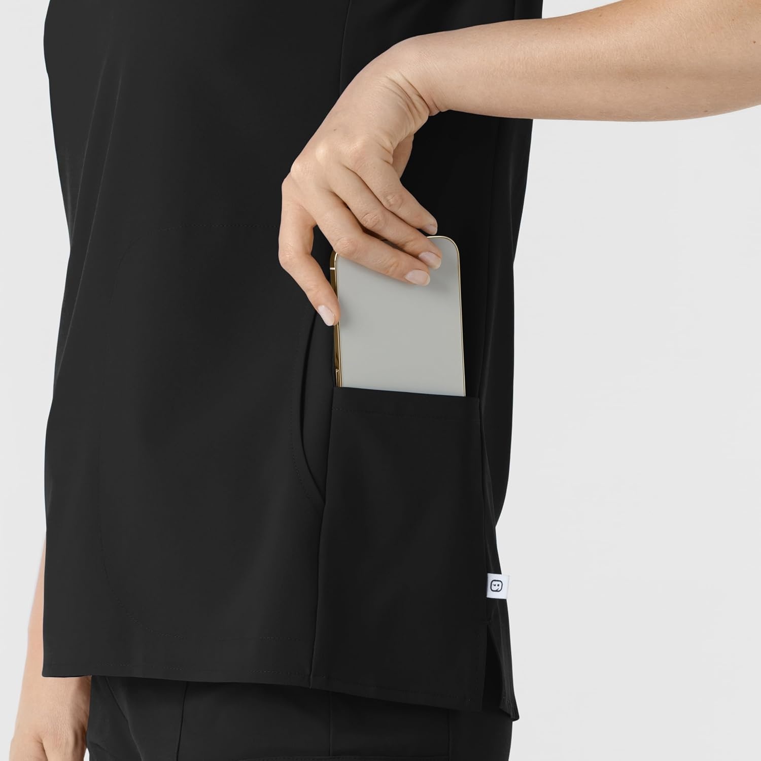 image:imageWink Renew Womens Mandarin Collar Scrub TopBlack
