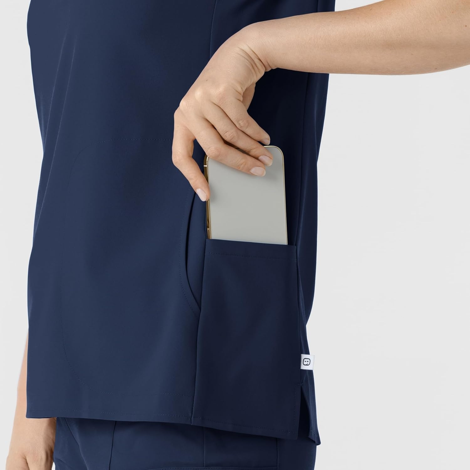 image:imageWink Renew Womens Mandarin Collar Scrub TopNavy