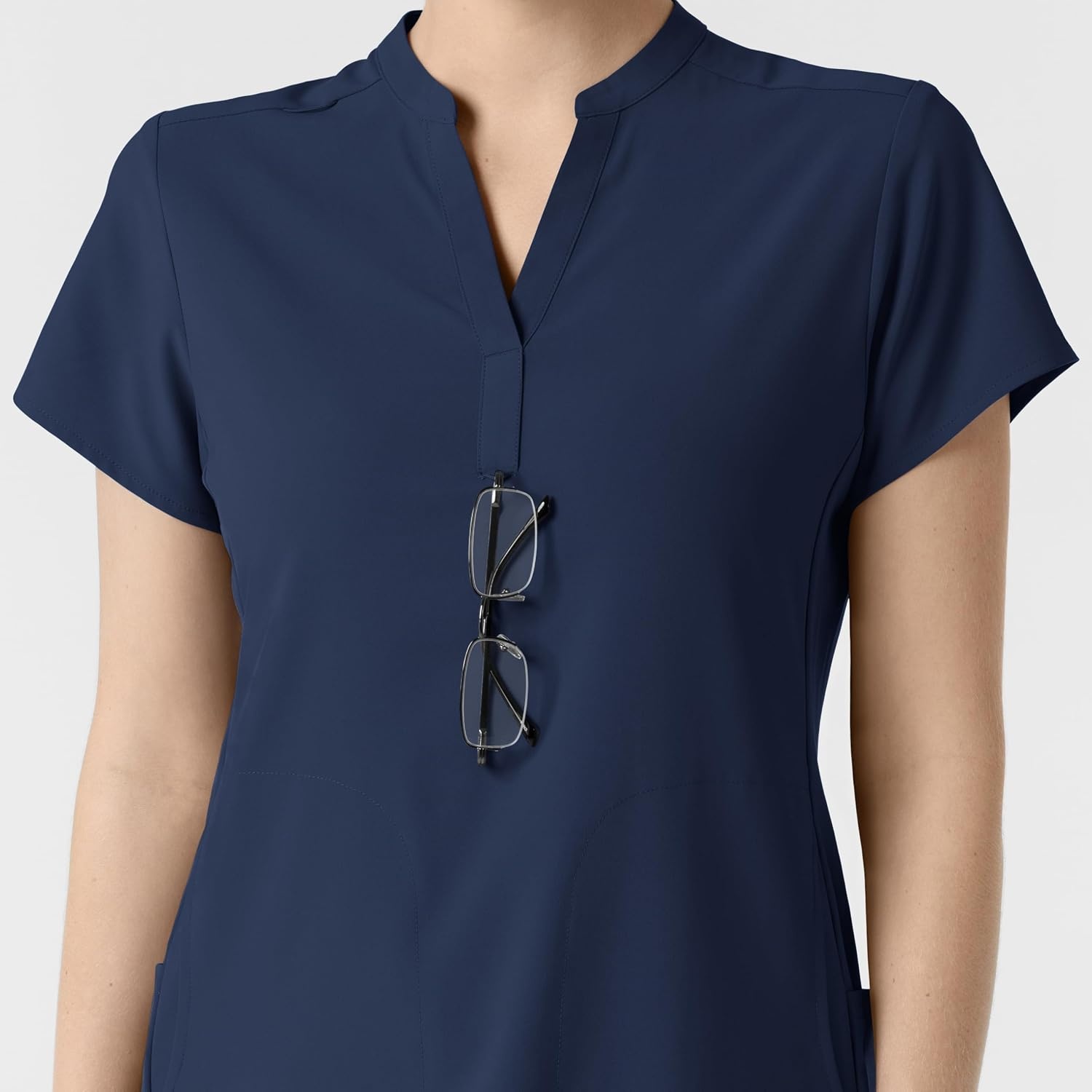 image:imageWink Renew Womens Mandarin Collar Scrub TopNavy